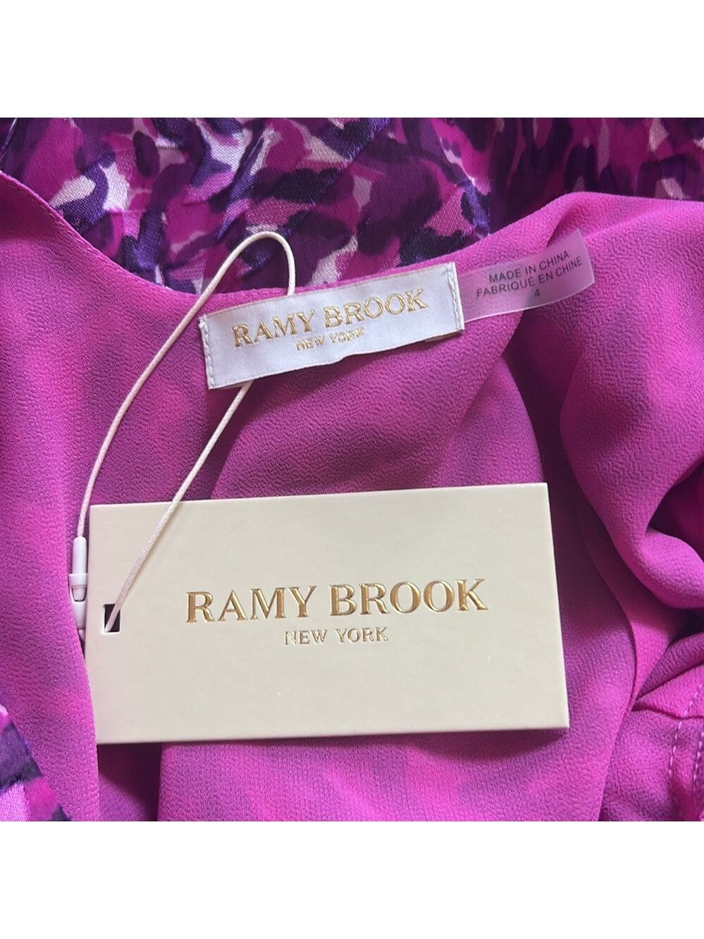 Ramy Brook Kamila Mini Dress Purple Print Size 4 NWT - Picture 8 of 13